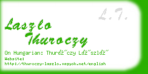 laszlo thuroczy business card